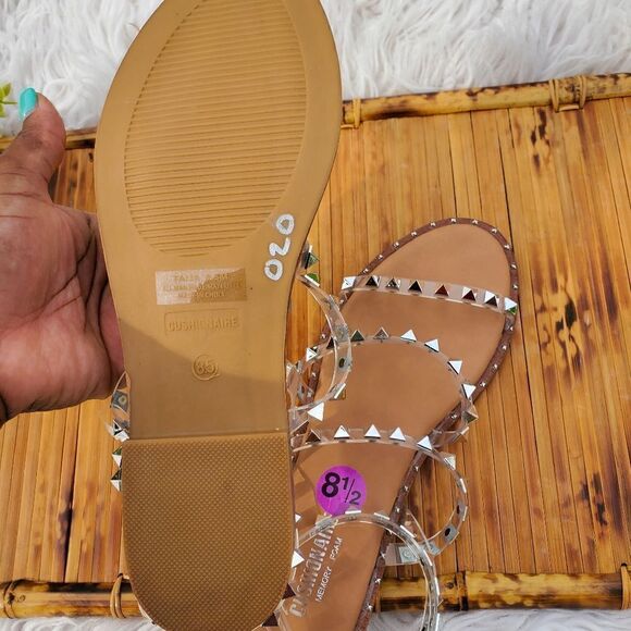 Cushionaire Transparent Studded Strappy Detail Memory Foam Sandals. Sz 8.5 - Picture 5 of 13